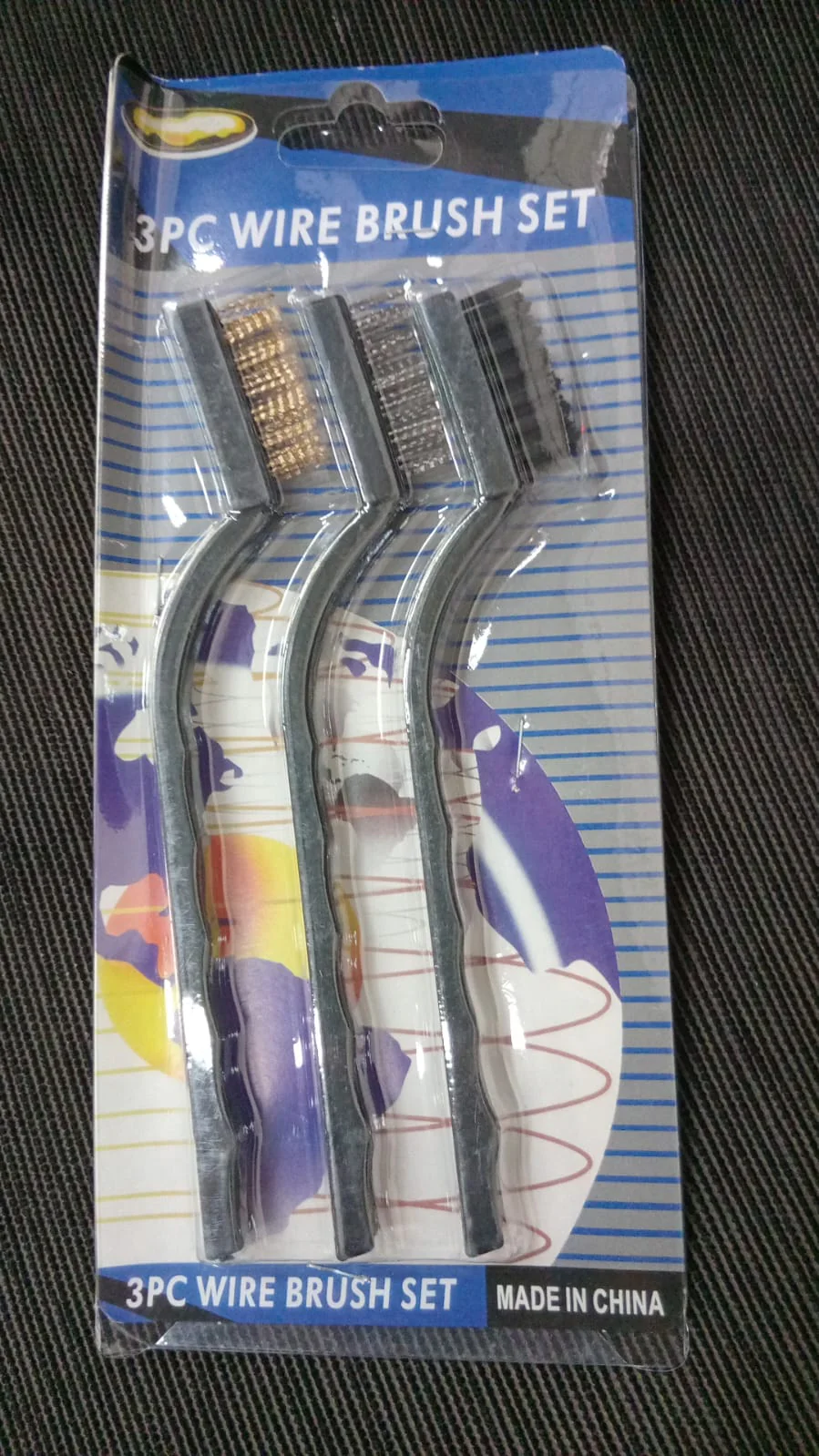 0244 -3pcs Mini Wire Brush Set (Steel/Nylon/Brass Brush) - Image 4