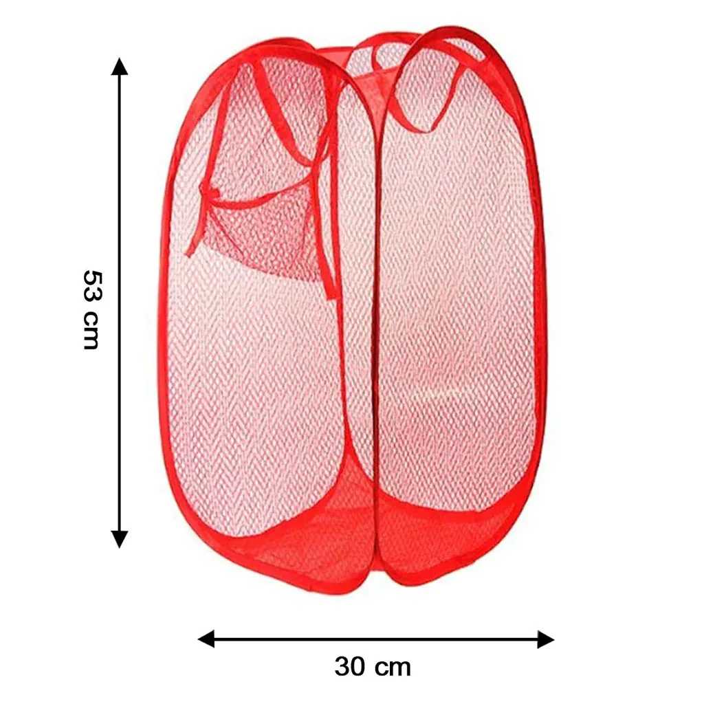 0248 Laundry Hamper Mesh Fabric For Ventilation Foldable Storage Pop Up Clothes Basket - Image 5