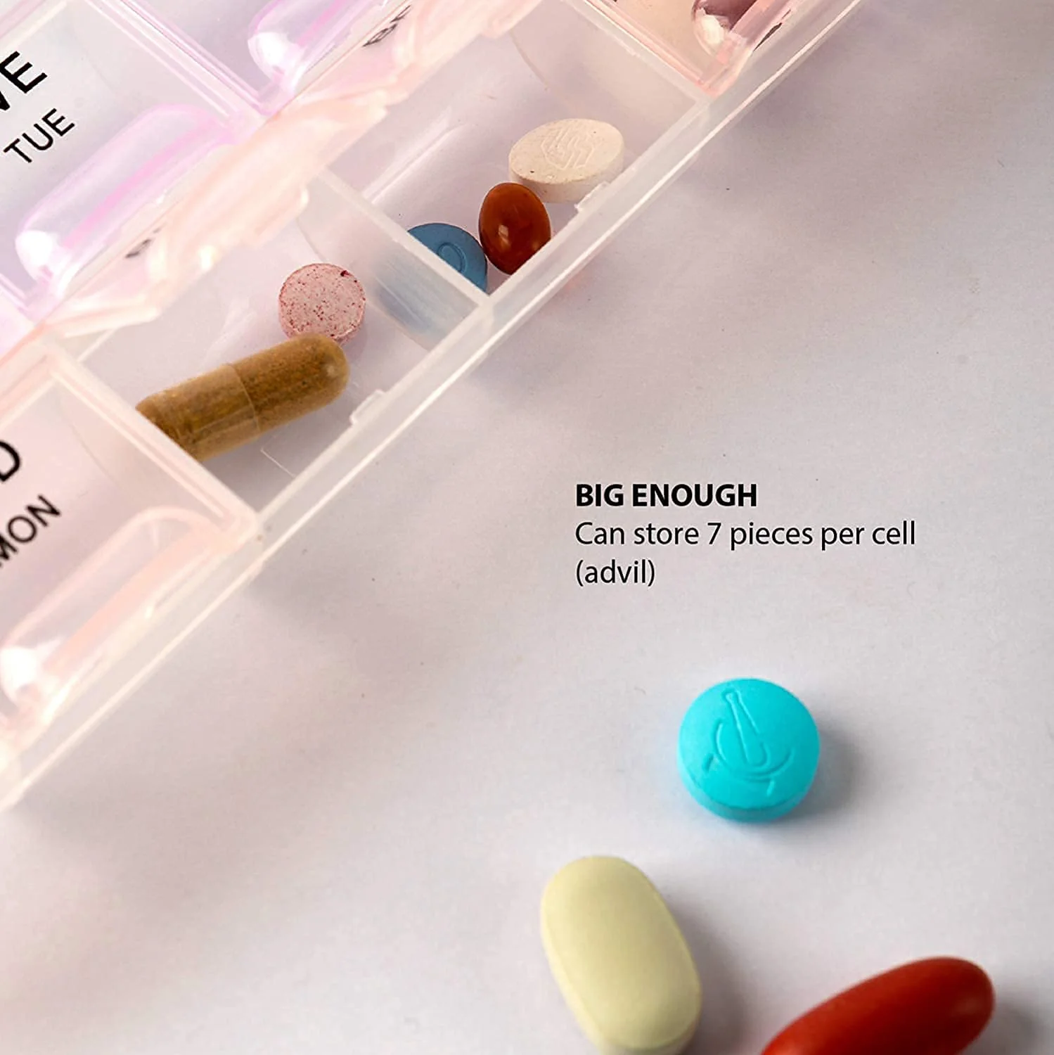 0383 Pill Case- 4 Row 28 Squares Weekly 7 Days Tablet Box Holder - Image 6