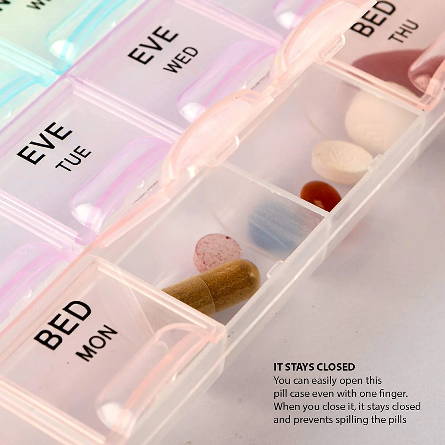0383 Pill Case- 4 Row 28 Squares Weekly 7 Days Tablet Box Holder - Image 7