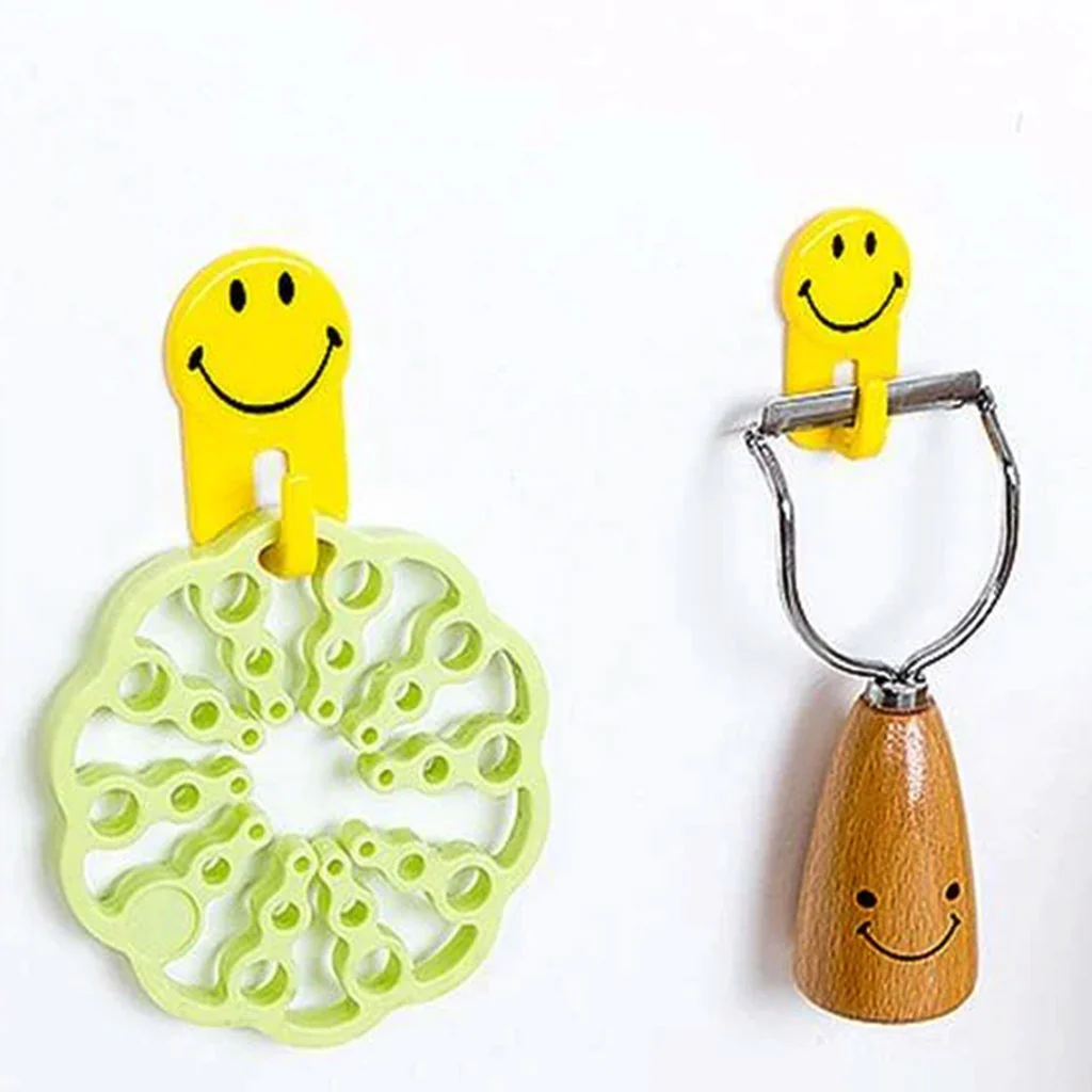 0604 Plastic Self-Adhesive Smiley Face Hooks, 1 Kg Load Capacity (6pcs) - Image 4