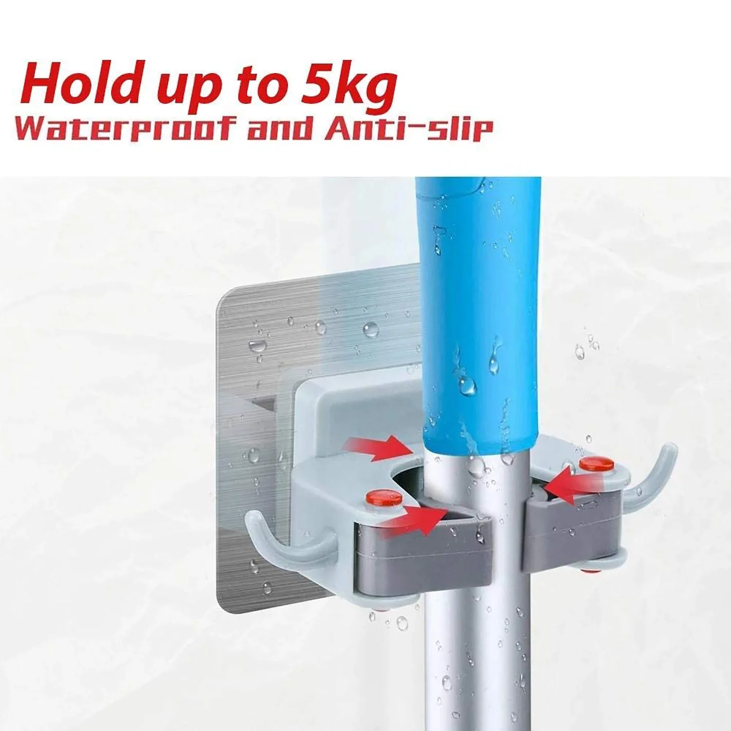 0198 Wall Mounted Mop & Broom Hanger Holder (1-Layer) - Image 2