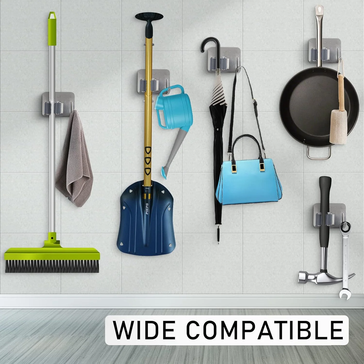 0198 Wall Mounted Mop & Broom Hanger Holder (1-Layer) - Image 4