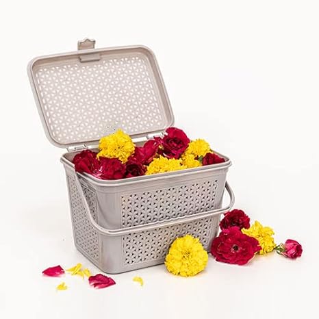 3218 basket picnic basket flower basket mini Size basket Storage Basket (Pack of 1) - Image 4