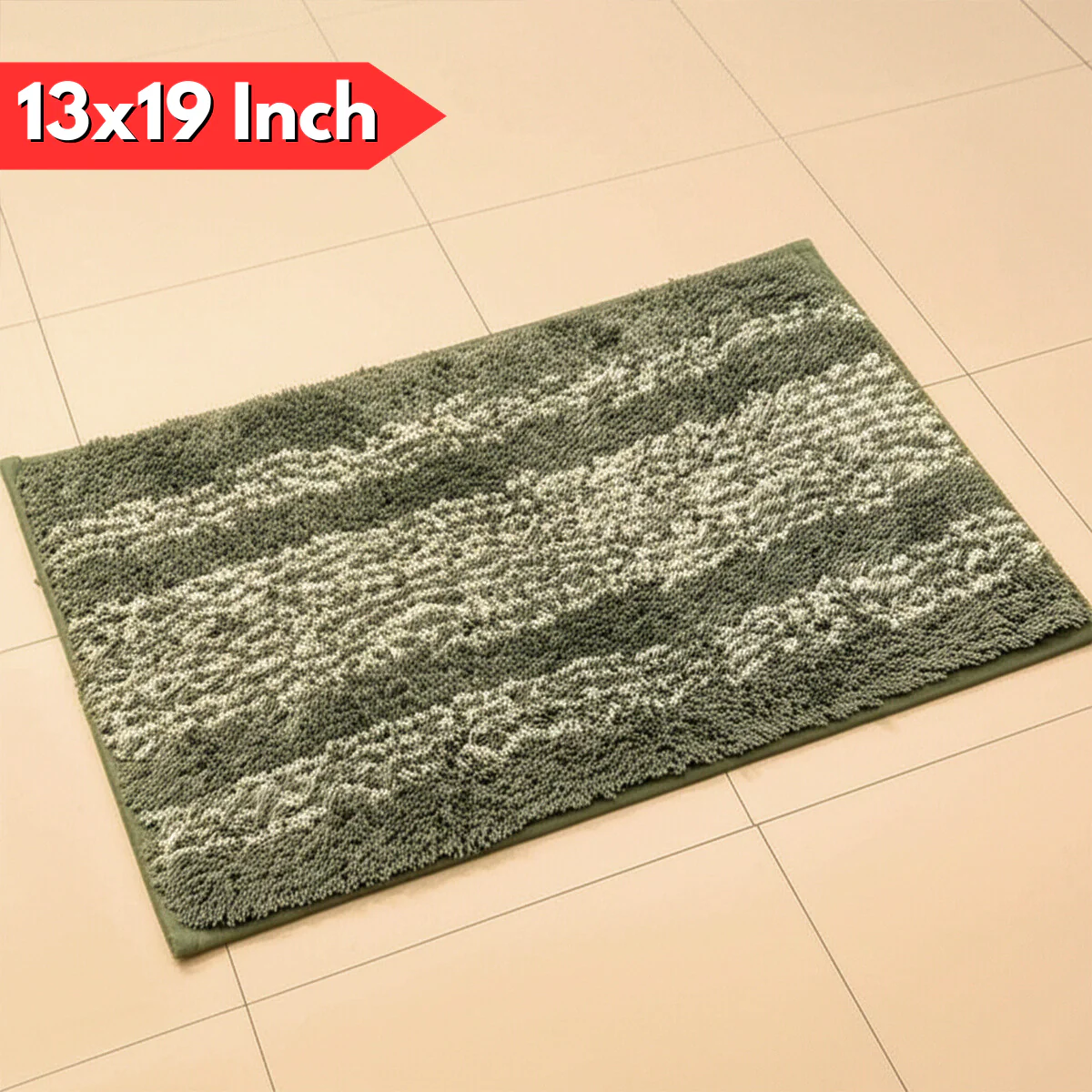 AM5852 Lining Print Microfiber Home Decor Bathmats - (HV 13x19 Inch) Multicolour