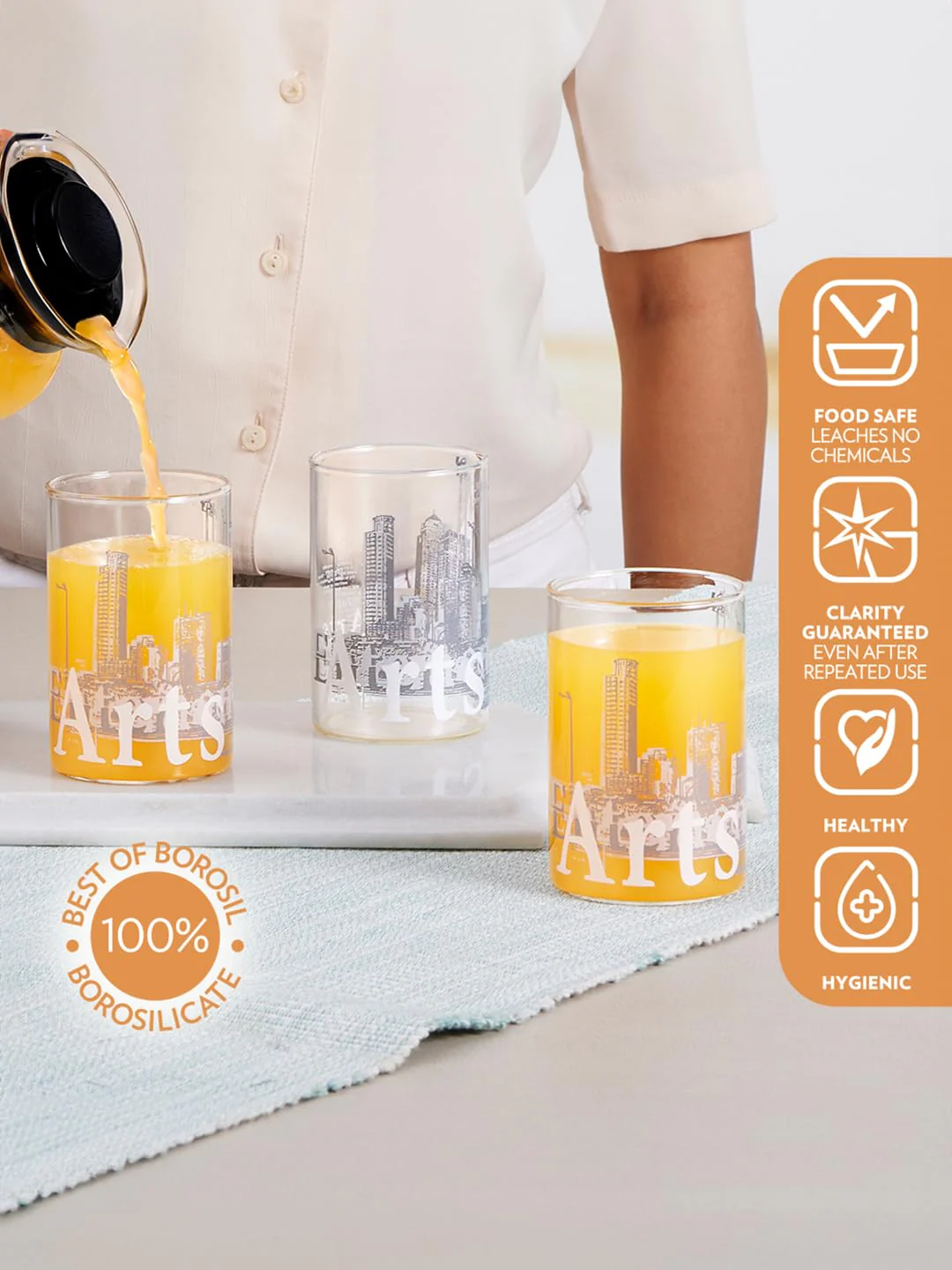 AM3675 Borosil Roma Series 295ml Drinking Glass 6Pcs Set (BVVROMAME295) - Image 5