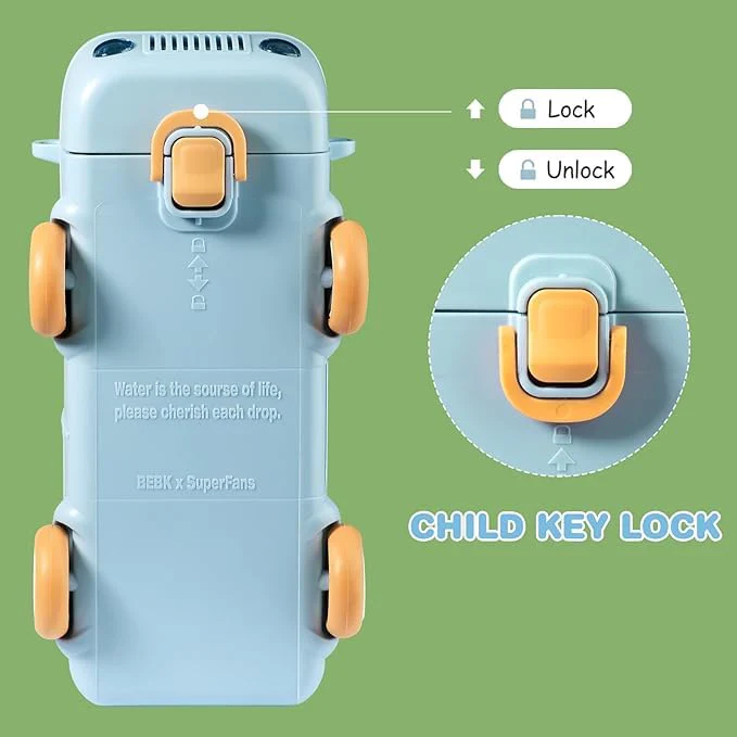 3242 Bus Water Bottle 500ml Car Water Cup with Straw and Strap - Image 2