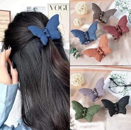 AM1226 Butterfly Hair Claw Hair Accessories Trendy 2 Pcs Clips Clutches For Women & Girls Hair Accessories For Set Pack Of 2 Multicolour - Image 3