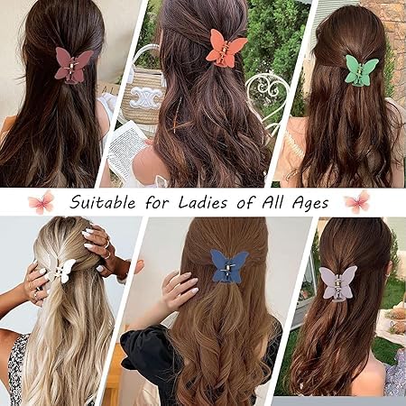 AM1226 Butterfly Hair Claw Hair Accessories Trendy 2 Pcs Clips Clutches For Women & Girls Hair Accessories For Set Pack Of 2 Multicolour - Image 6