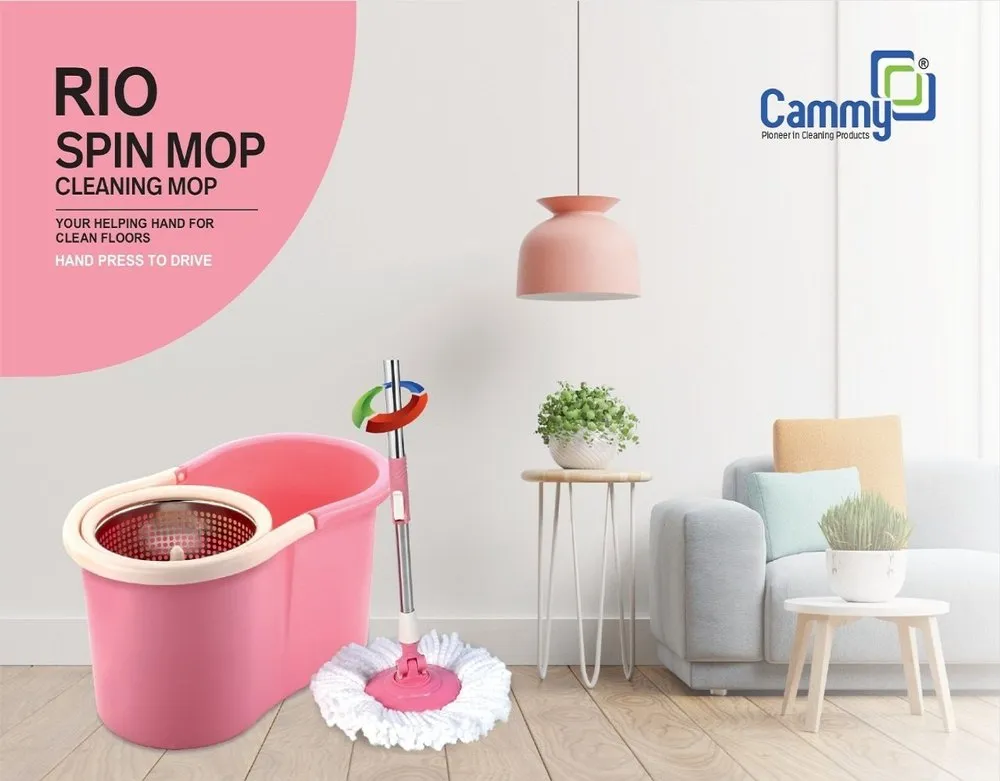 AM3627 Cammy SS Roi Floor Cleaning Mop with Bucket and Microfiber Refill - Image 3