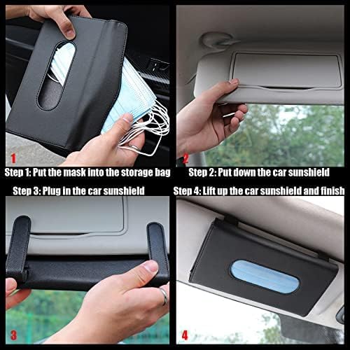 AM3410 Premium Leather Sun Visor Mount Tissue Holder With Tissue - Image 7