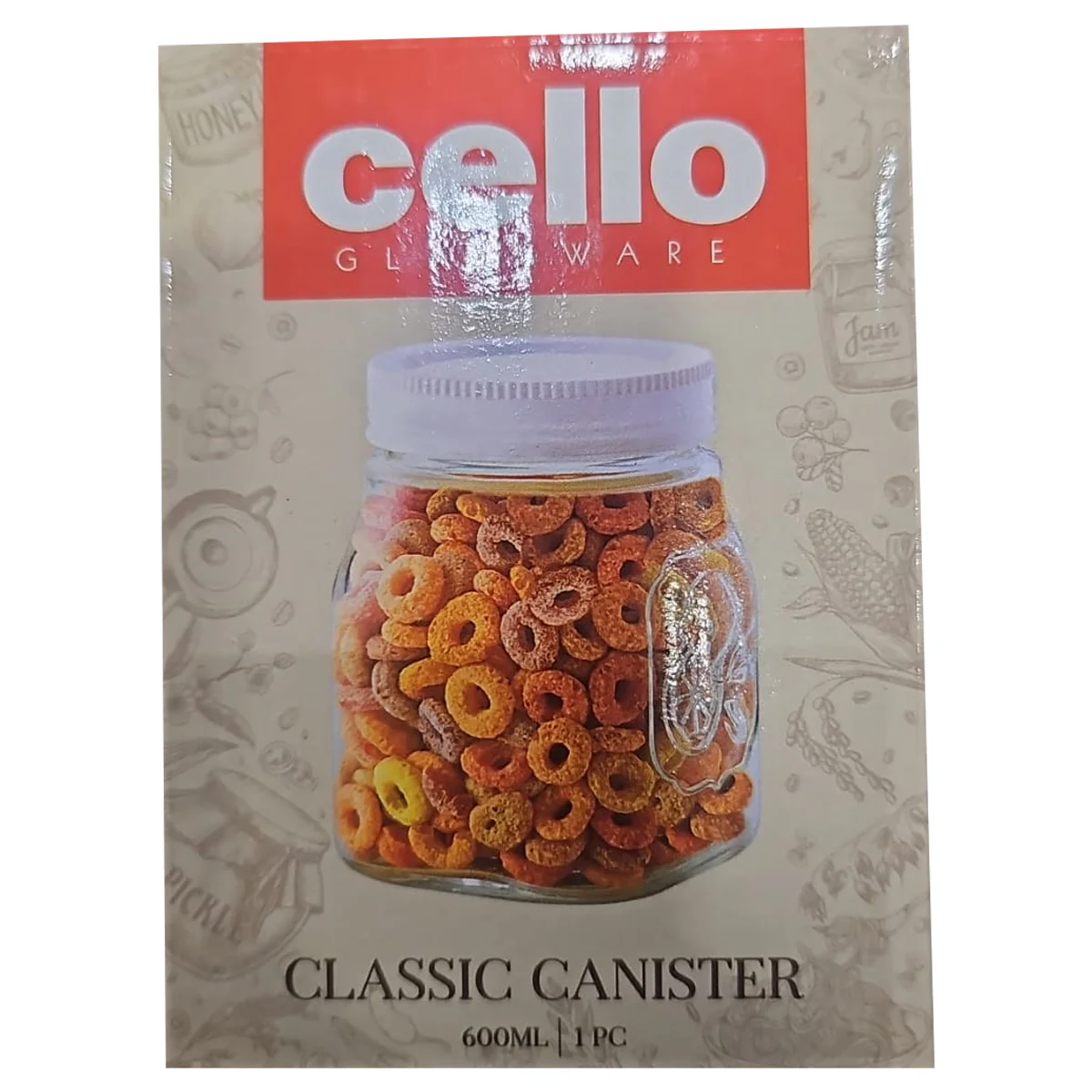 AM0660 CELLO Classic Canister Glass Jar 600ml - Image 2