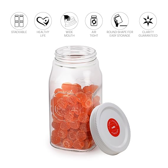 AM0656 CELLO Classic Canister Glass Jar 1000ml - Image 4