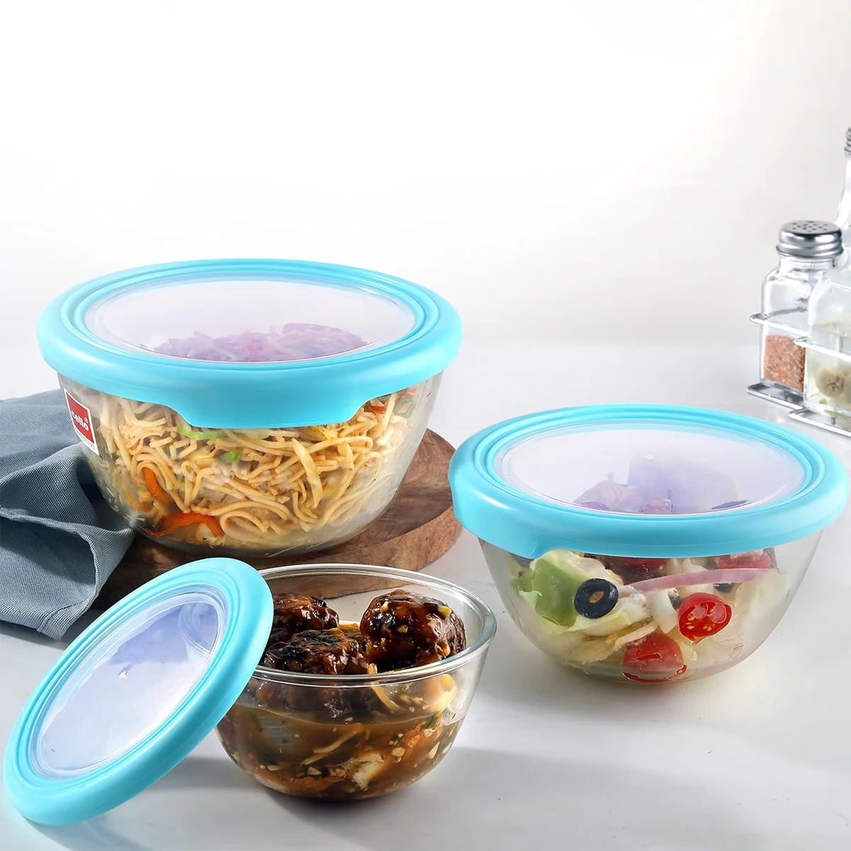 AM0649 CELLO Ornella Toughened Glass Mixing Bowl with Premium Lid | Microwave Safe & Dishwasher Safe | 1000ml, Set of 1 - Image 4