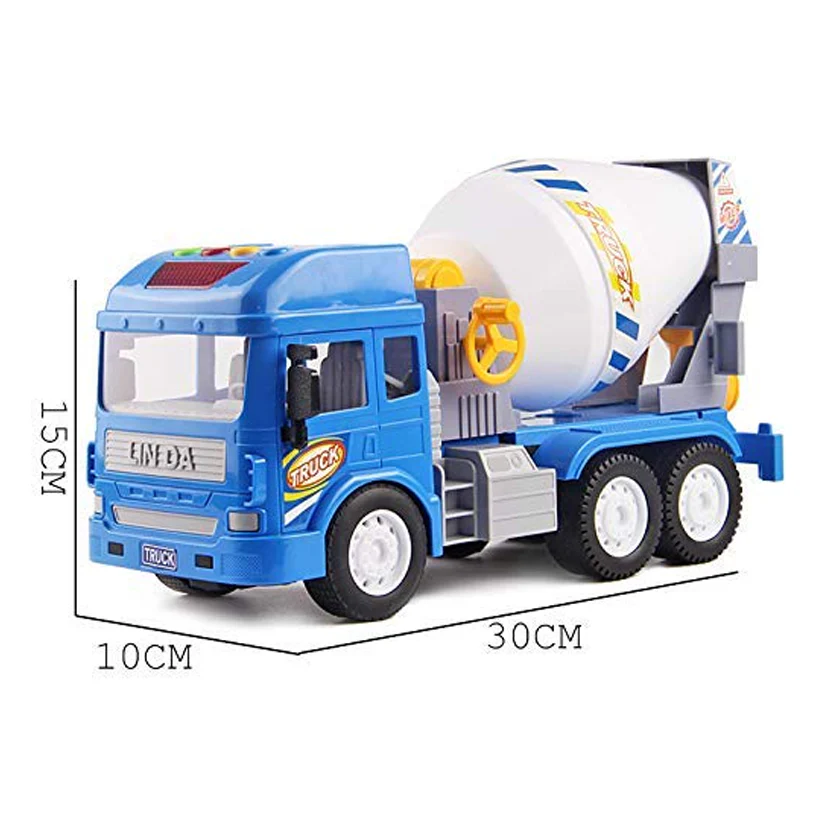 AM6431 Cement Mixer Truck Toy, Pull-Back Construction Vehicle for Kids - Image 3