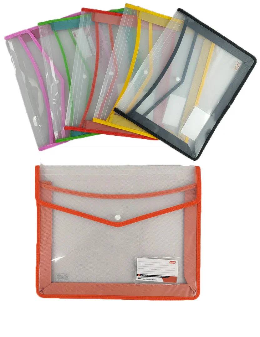AM2149 Cheque Silai Button Bag 1Pcs Clear Bag Folder Button Document Bag - Image 3