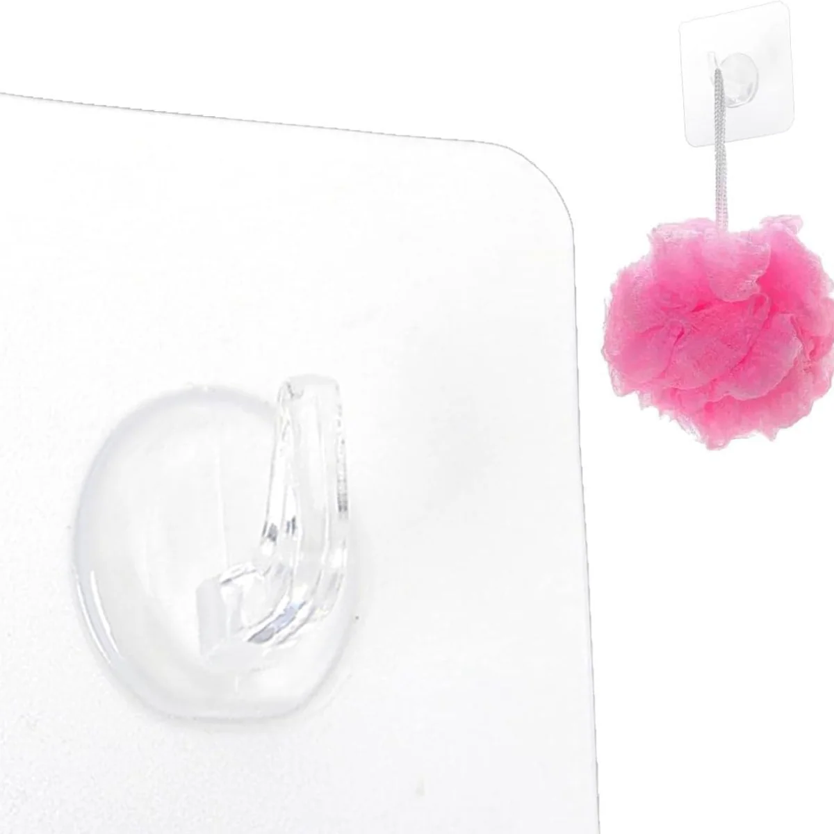 AM5490 Clear Kitchen Wall Hook-Pack of 1 - Self Adhesive Heavy Duty Wall Hooks for Hanging - Heavy Duty Adhesive Hooks for Bathroom and Kitchen - Image 4