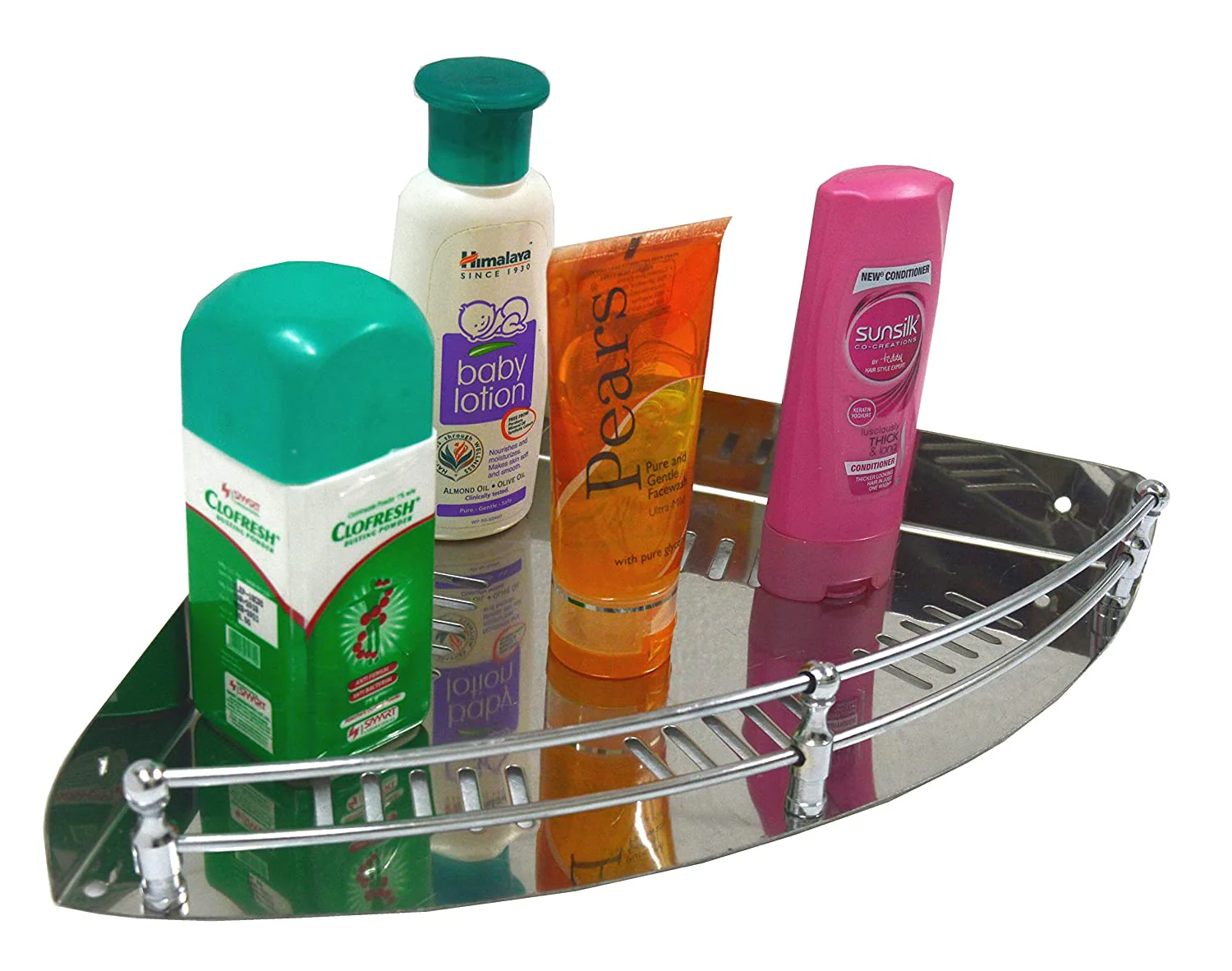 3007 Stainless Steel Multi Purpose round Corner Shelf/Bathroom Shelf/Kitchen Shelf/Bathroom Accessories (12 x 12 Inches) Wall Mount - Image 2