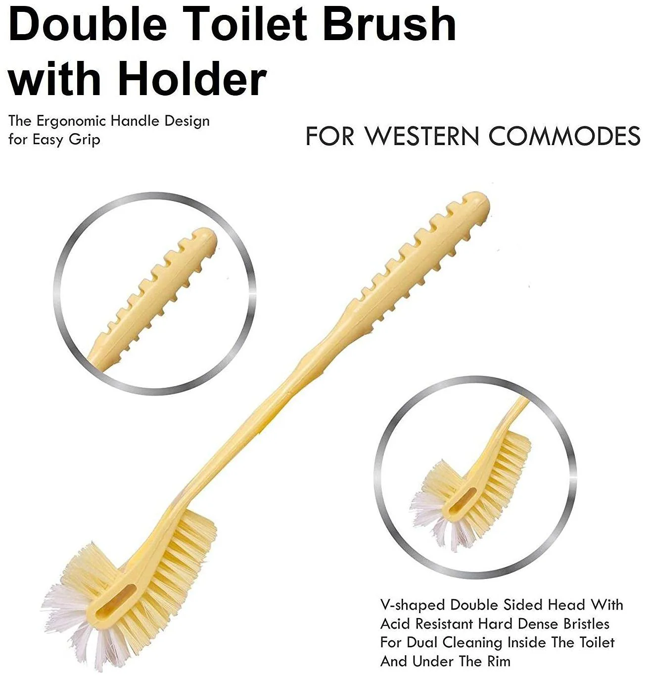 3360 Double Sided Flexible Toilet Brush |Double Hockey Design - Image 2