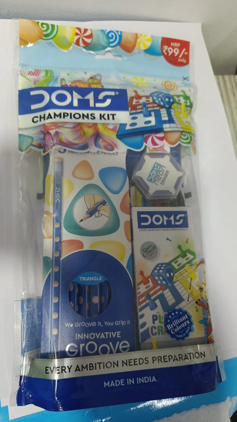 3583 Doms Champions Kit for School Essentials, Gifting Range for Kids ,Combination of 6 Stationery Items (Pack of 1) - Image 5