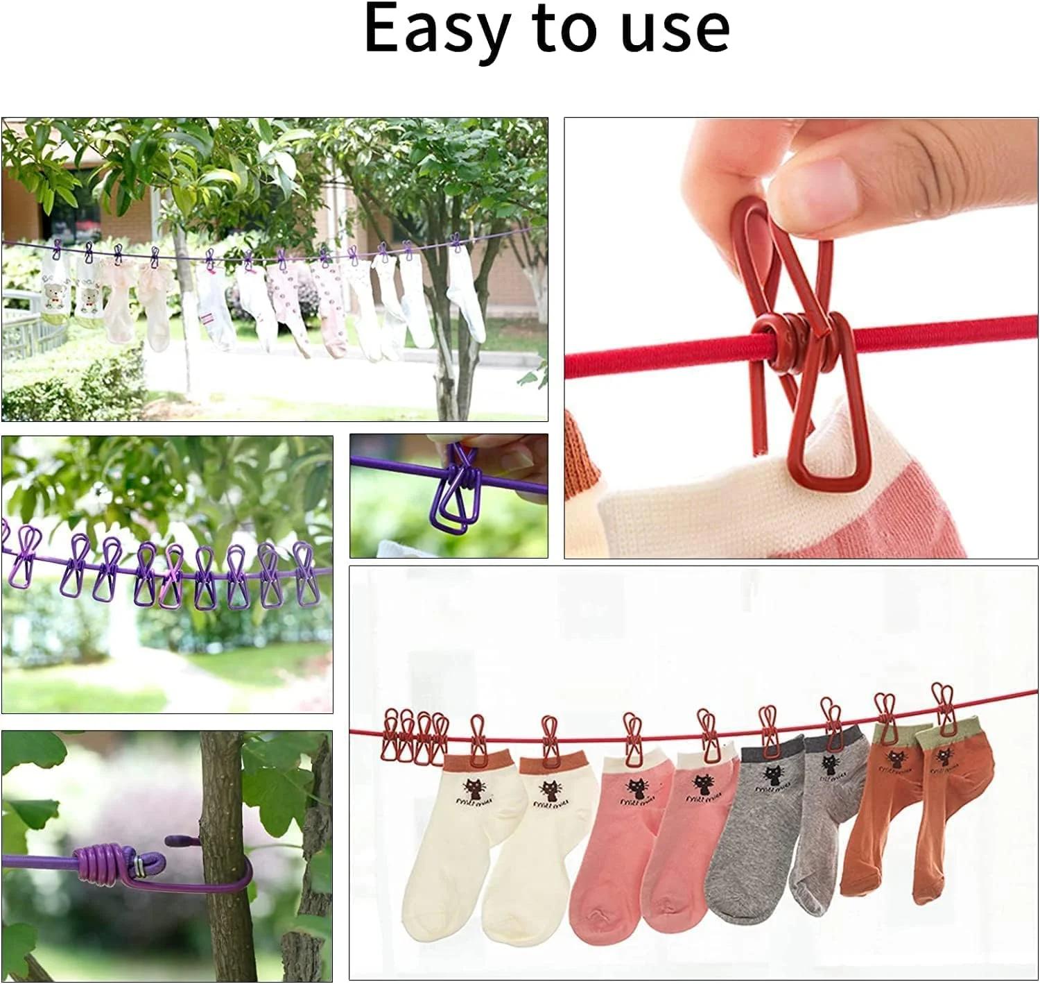 3623 Cloth Drying Rope with Two-Sided Hooks - Image 2