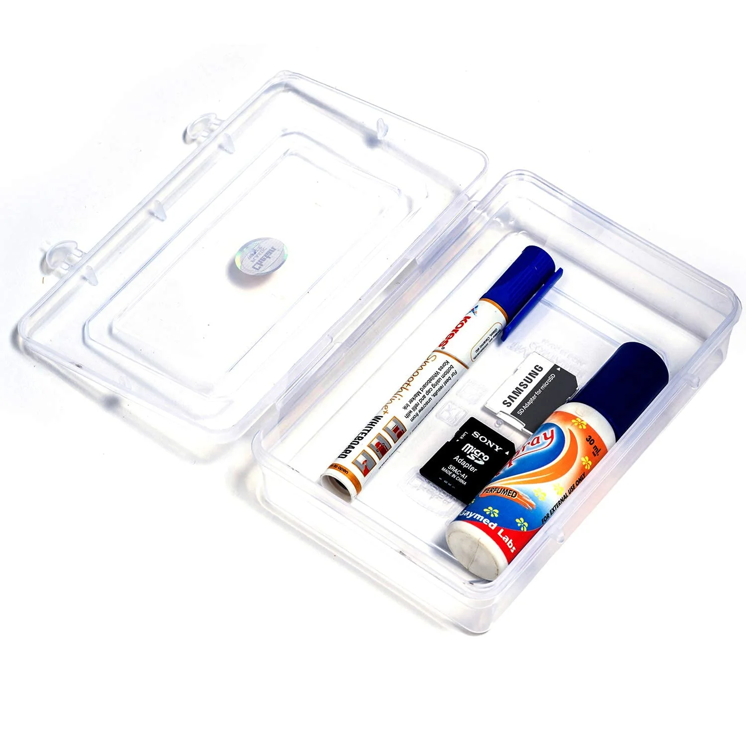 3755 Plastic Rectangular Container Box Set with Lid for Storage of Multipurpose Things Like Jewellery, Medicine, Spices (Clear, 180x120x50 mm) - Image 3