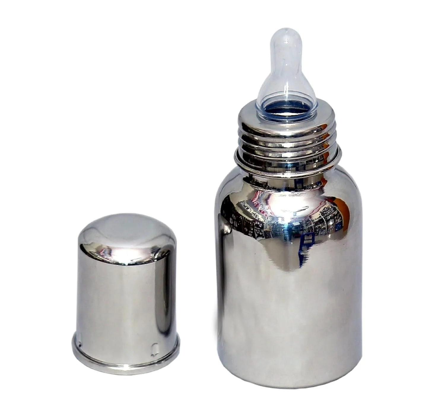 3783 BabyCare Stainless Steel Infant Baby Feeding Bottle | Milk Bottle for New Born Baby - Capacity 280ml - Joint Less 304 Grade - Image 5