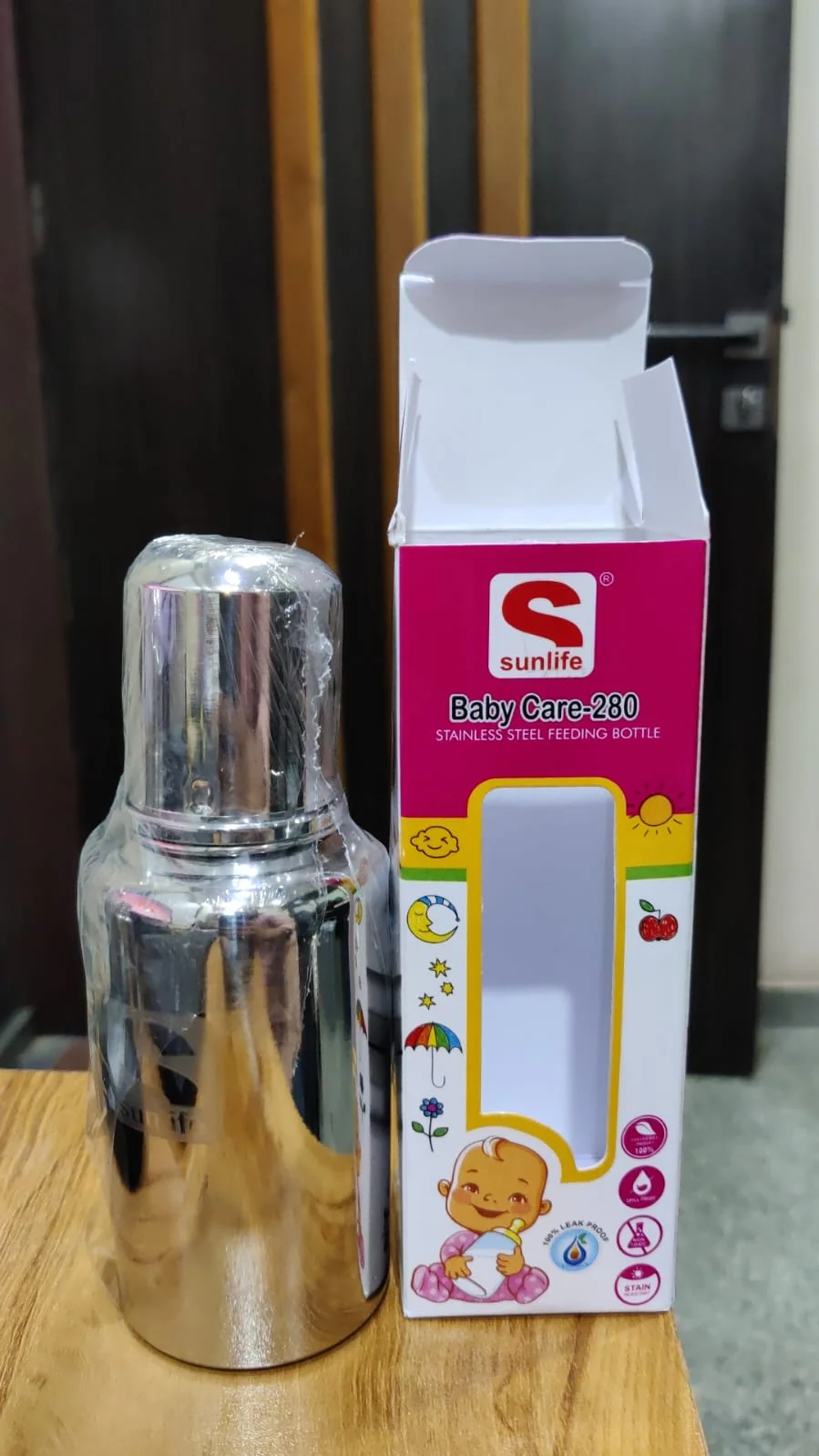3783 BabyCare Stainless Steel Infant Baby Feeding Bottle | Milk Bottle for New Born Baby - Capacity 280ml - Joint Less 304 Grade - Image 8