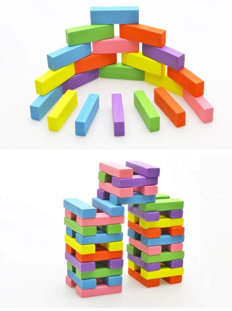 3902 - 100 Pcs/Set Colorful Dominoes Wooden Blocks Children Early Educational Play Toy - Image 3