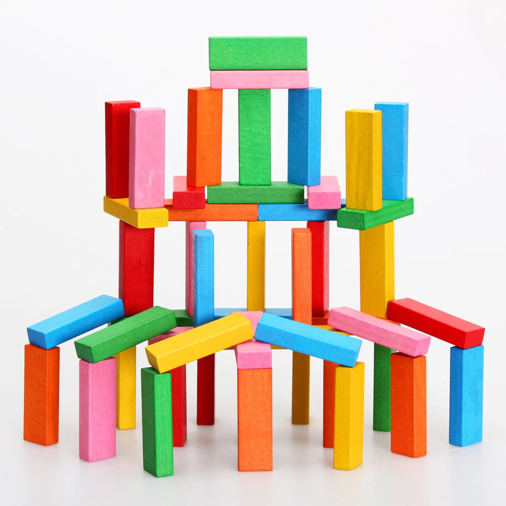 3902 - 100 Pcs/Set Colorful Dominoes Wooden Blocks Children Early Educational Play Toy - Image 4