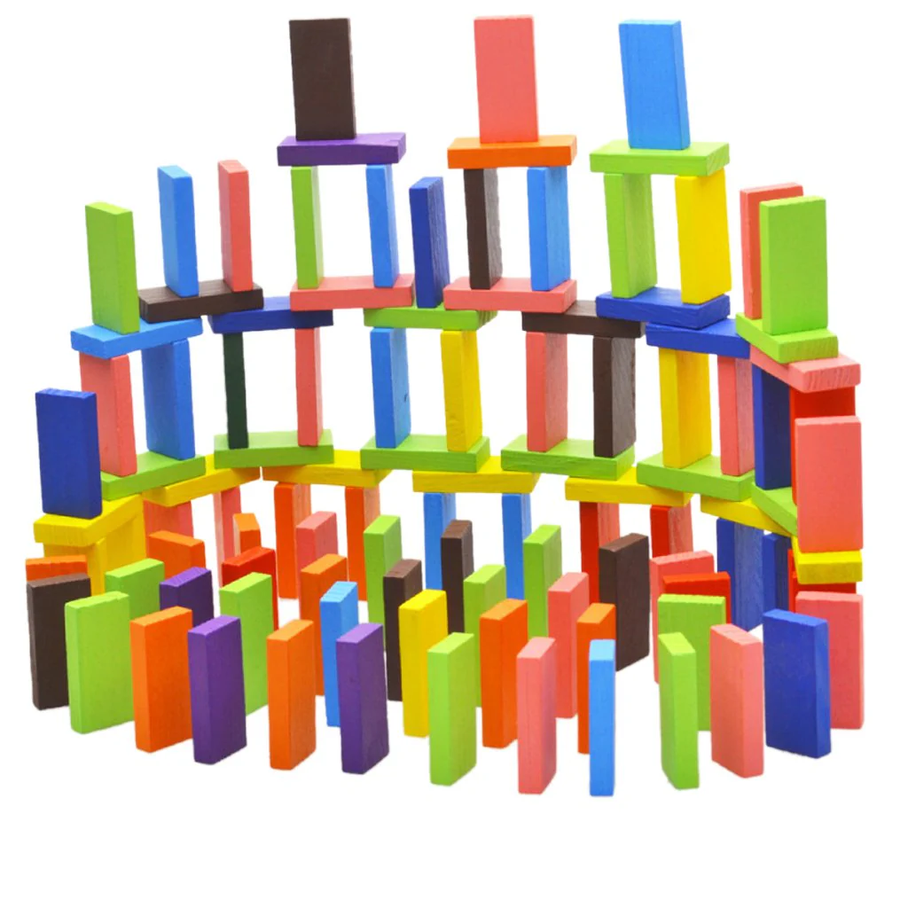 3902 - 100 Pcs/Set Colorful Dominoes Wooden Blocks Children Early Educational Play Toy - Image 6