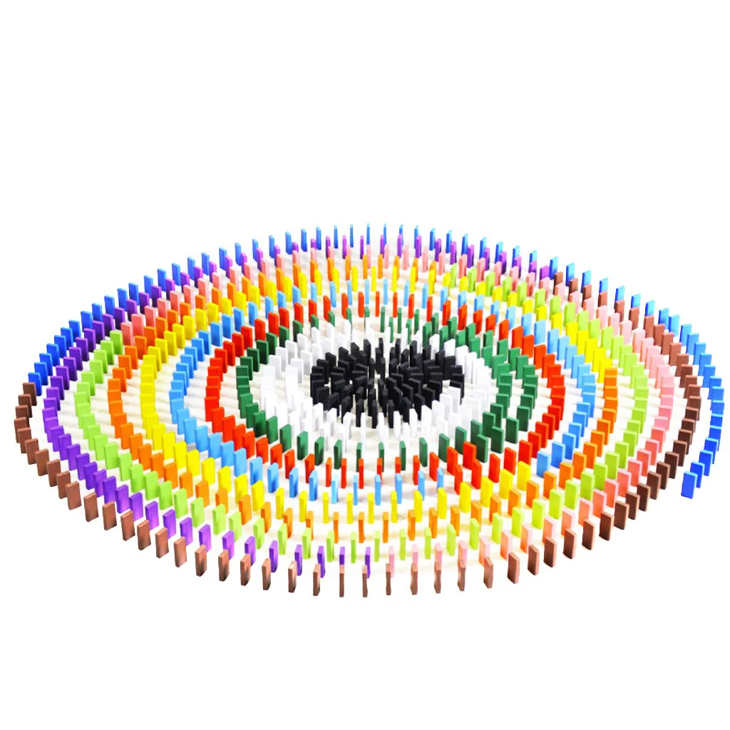 3902 - 100 Pcs/Set Colorful Dominoes Wooden Blocks Children Early Educational Play Toy - Image 7