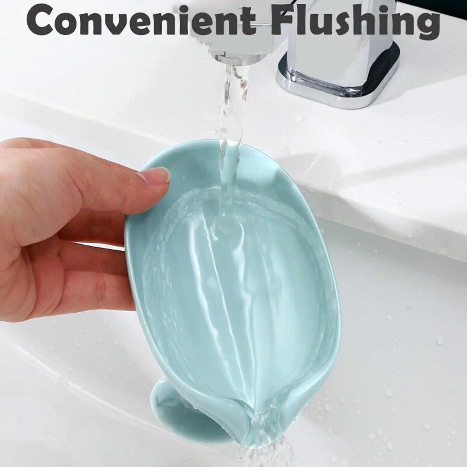 4831 Self Draining Soap Holder for Bathroom Leaf Shape Soap Dish Kitchen Soap Tray - Image 7