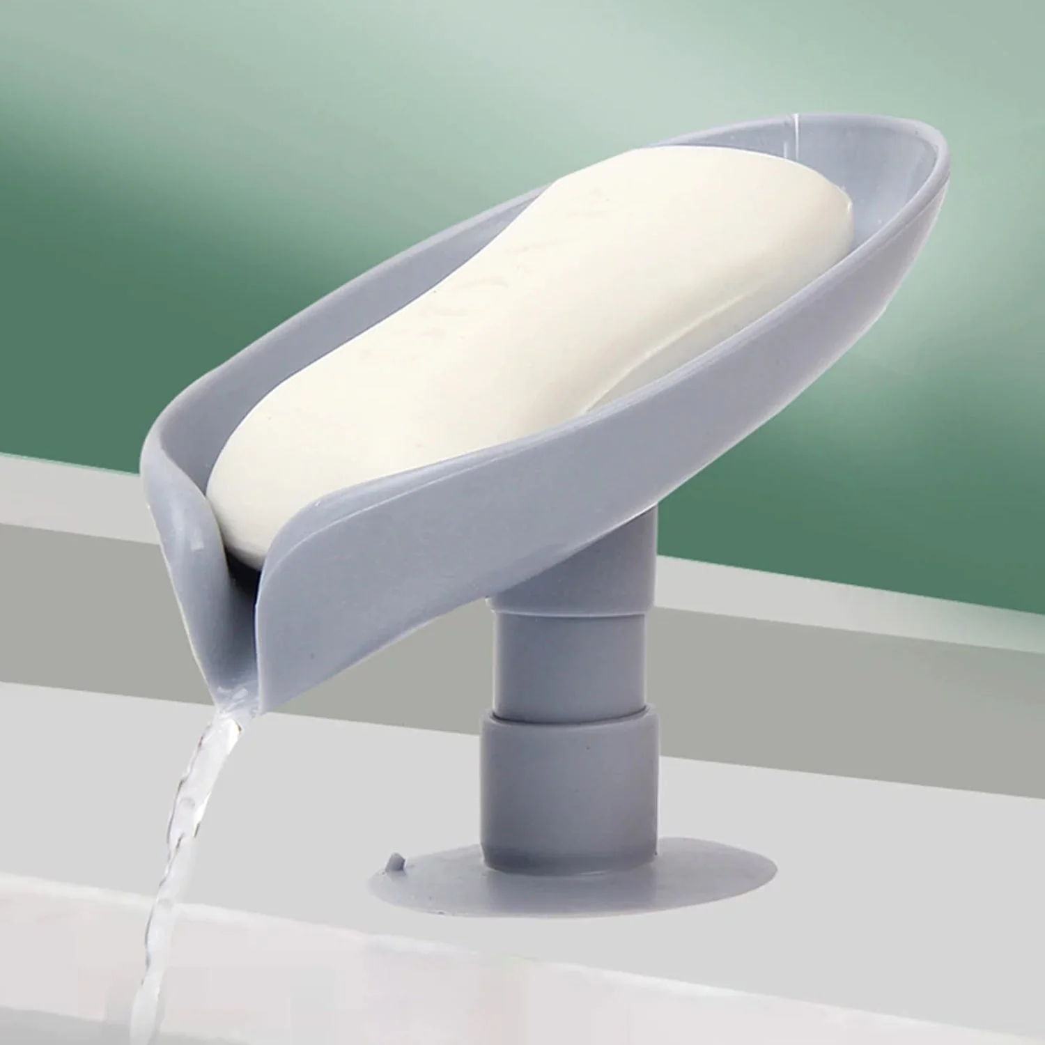 4831 Self Draining Soap Holder for Bathroom Leaf Shape Soap Dish Kitchen Soap Tray - Image 8