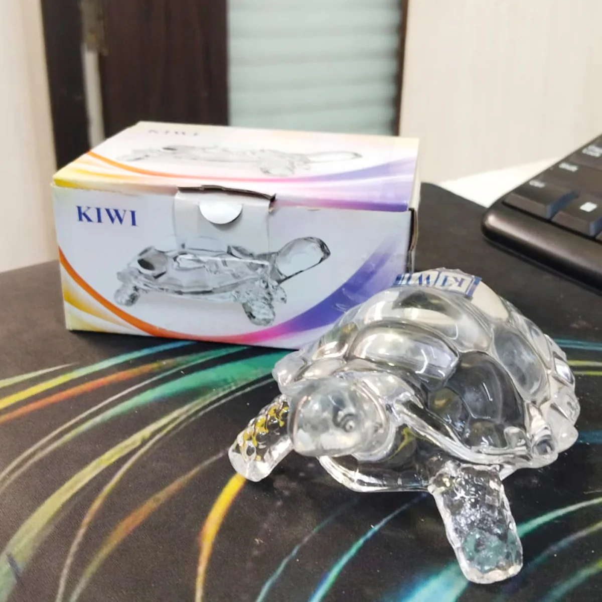 AM5388 Crystal Transparent Glass Tortoise Showpiece (Crystal - White) - Big - Image 6