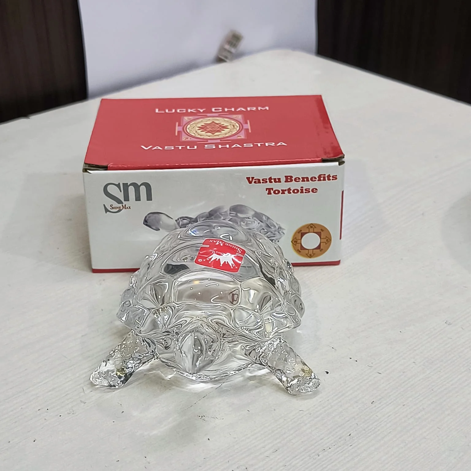 AM5388 Crystal Transparent Glass Tortoise Showpiece (Crystal - White) - Big - Image 8