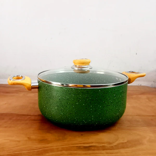 AM3906 Delizio Green Granite Coating Casserole with Glass Lid 24Cm - Image 4
