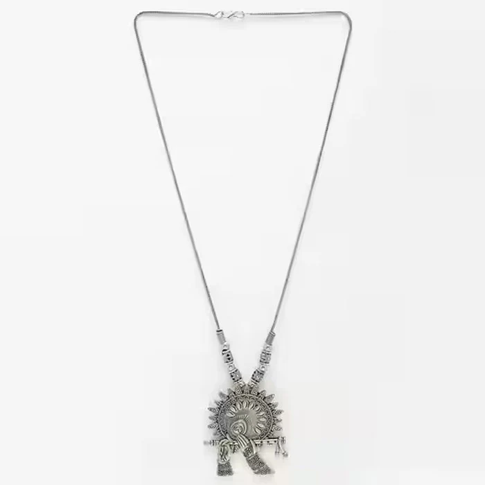 Di0045 Stylish Silver-Toned Multi-Design Pendant Necklace (Multidesign) - Image 10