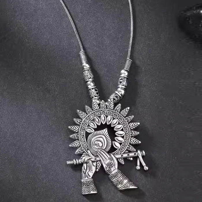 Di0045 Stylish Silver-Toned Multi-Design Pendant Necklace (Multidesign) - Image 3