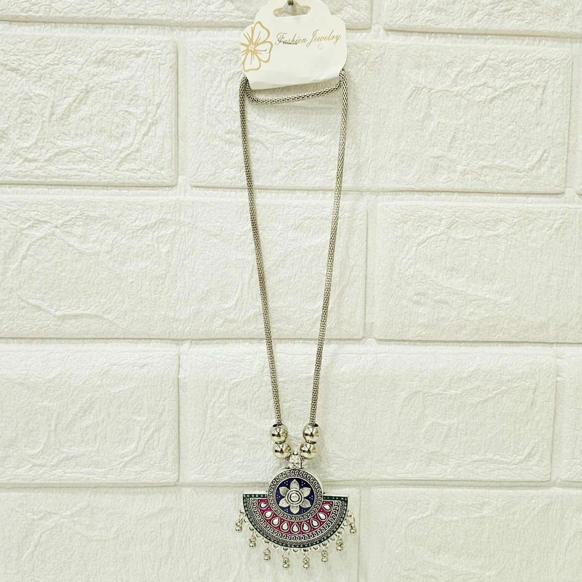Di0045 Stylish Silver-Toned Multi-Design Pendant Necklace (Multidesign) - Image 5