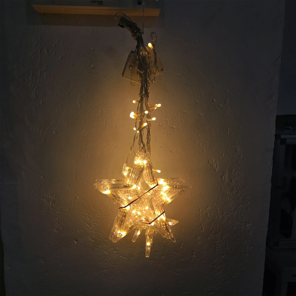 Di0061 12 Stars LED Curtain String Lights with Flashing Modes - 6x6 (Warm) - Image 6
