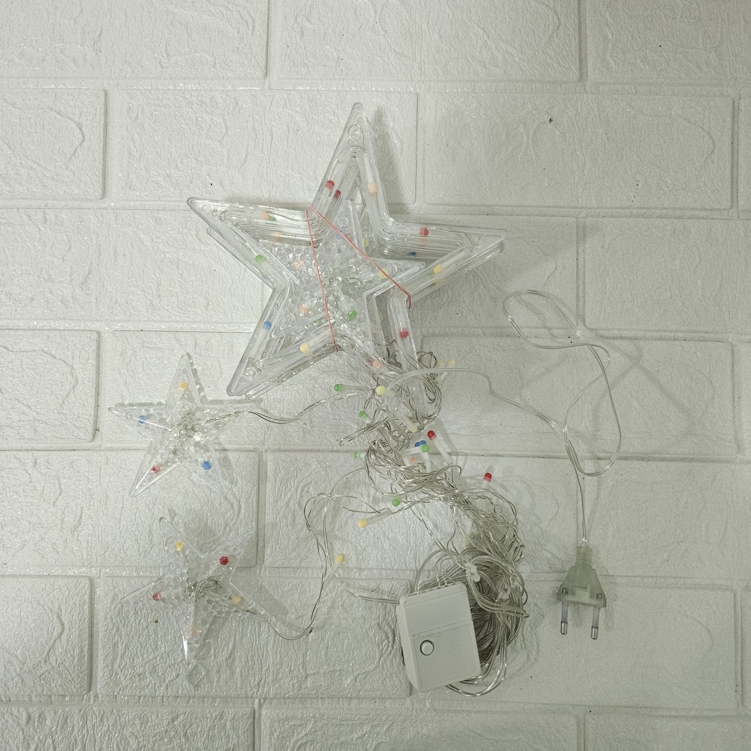 Di0063 12 Stars LED Curtain String Lights with Flashing Modes - 6x6 (Rgrb) - Image 7