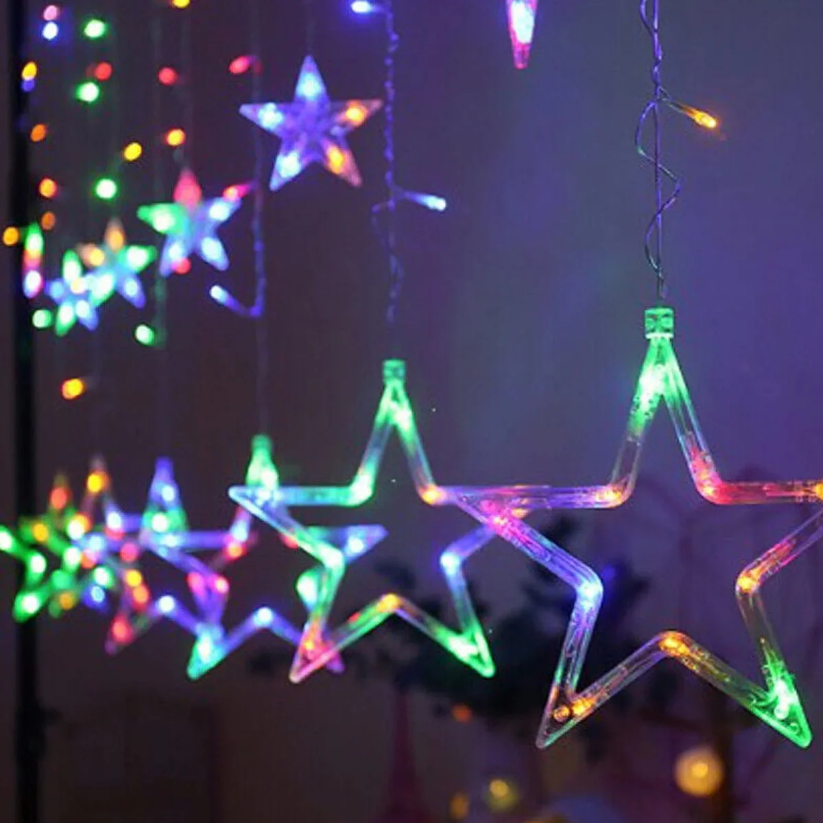 Di0067 10 Fairy Stars LED Lights with Flashing Modes - 5x5 (Multicolour) - Image 3