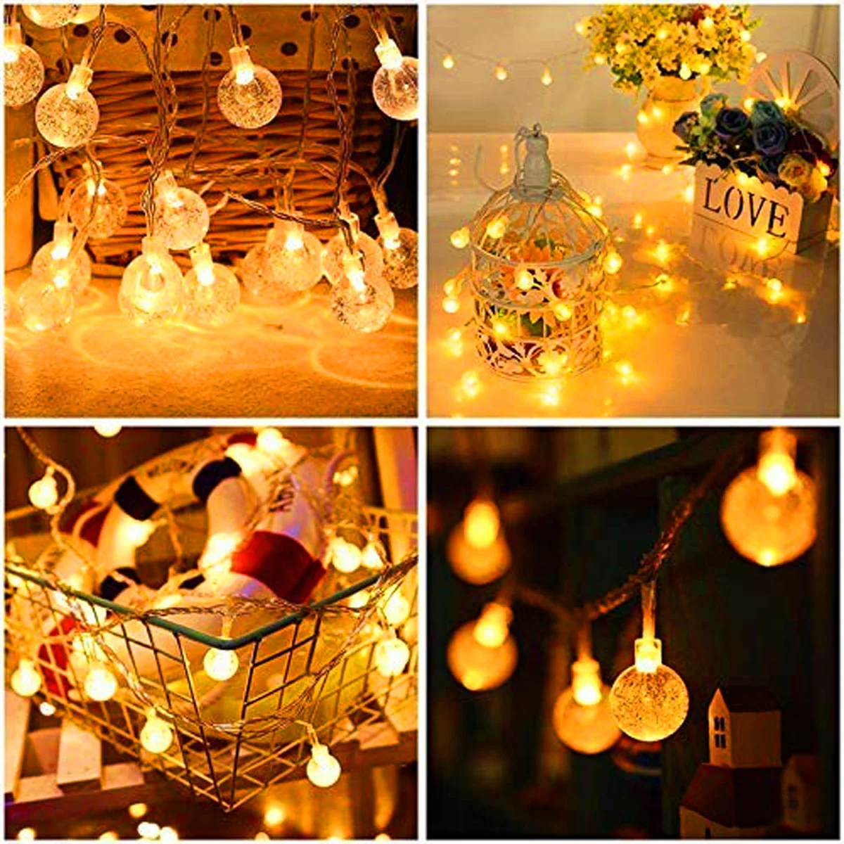 Di0077 14 Big Ball Warm LED String Lights - Image 2