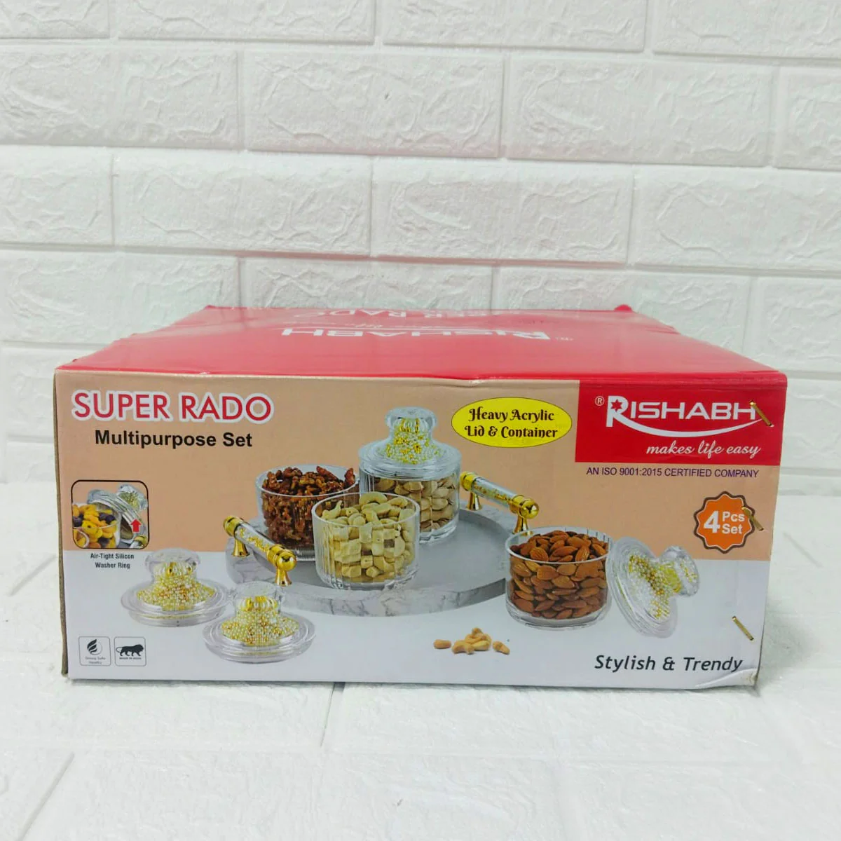 Di0150 Rishabh Super Rado Multipurpose 4 Jar Set with 360° Revolving Tray - Image 4