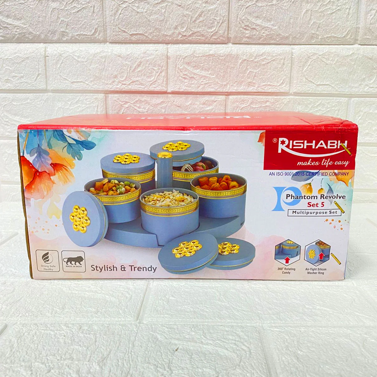 Di0153 Rishabh Phantom Revolve Set of 5 Multipurpose Serving Jars with Rotating Tray - Image 4