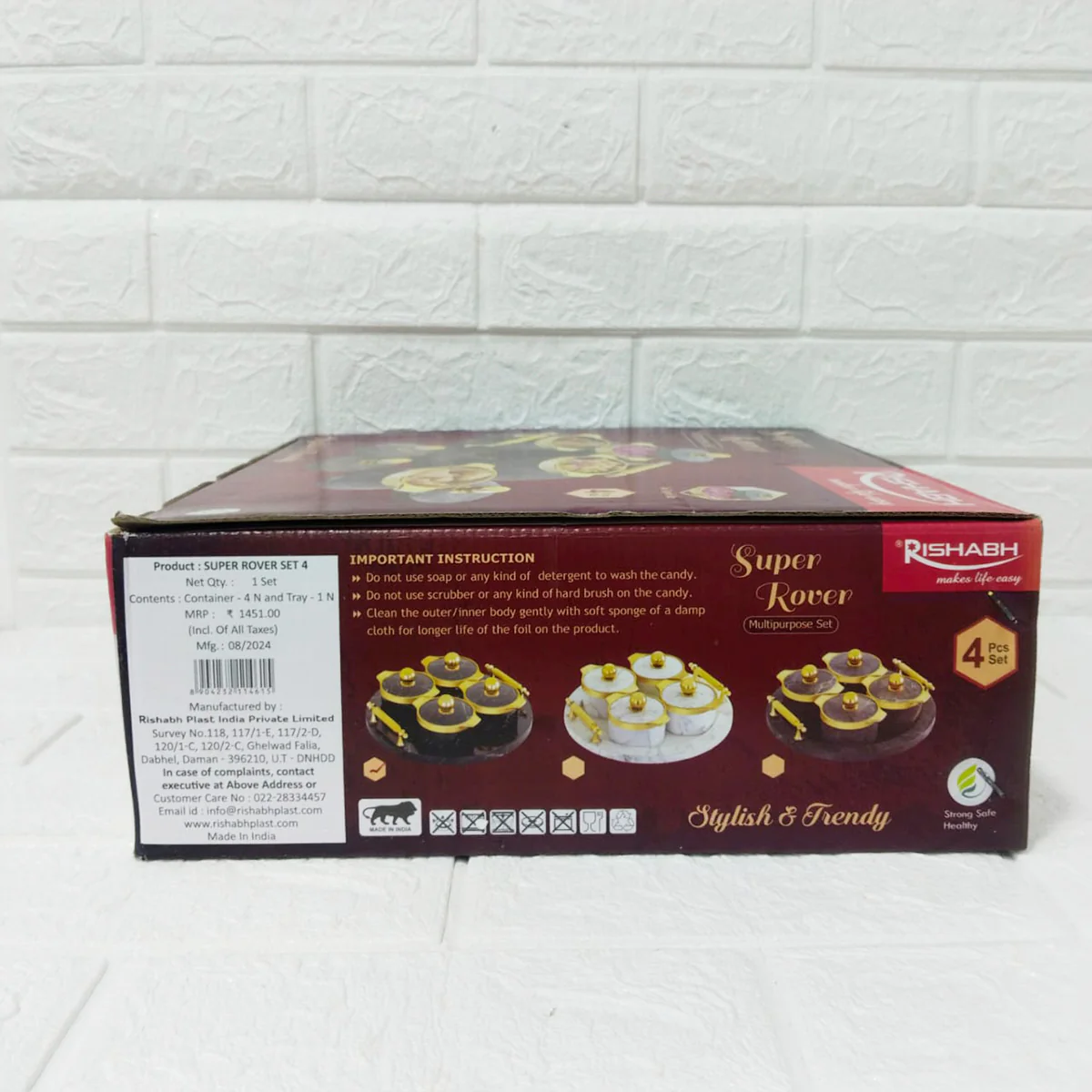 Di0166 Rishabh Super Rover Multipurpose Container Set of 4 with Tray – Stylish & Trendy Airtight Storage Jars - Image 6