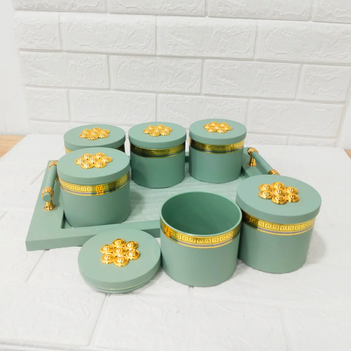 Di0178 Rishabh Phantom Plus Container Set of 6 with Tray – Stylish & Trendy Storage Jars - Image 2