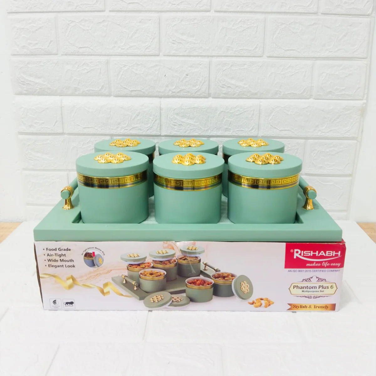 Di0178 Rishabh Phantom Plus Container Set of 6 with Tray – Stylish & Trendy Storage Jars - Image 4