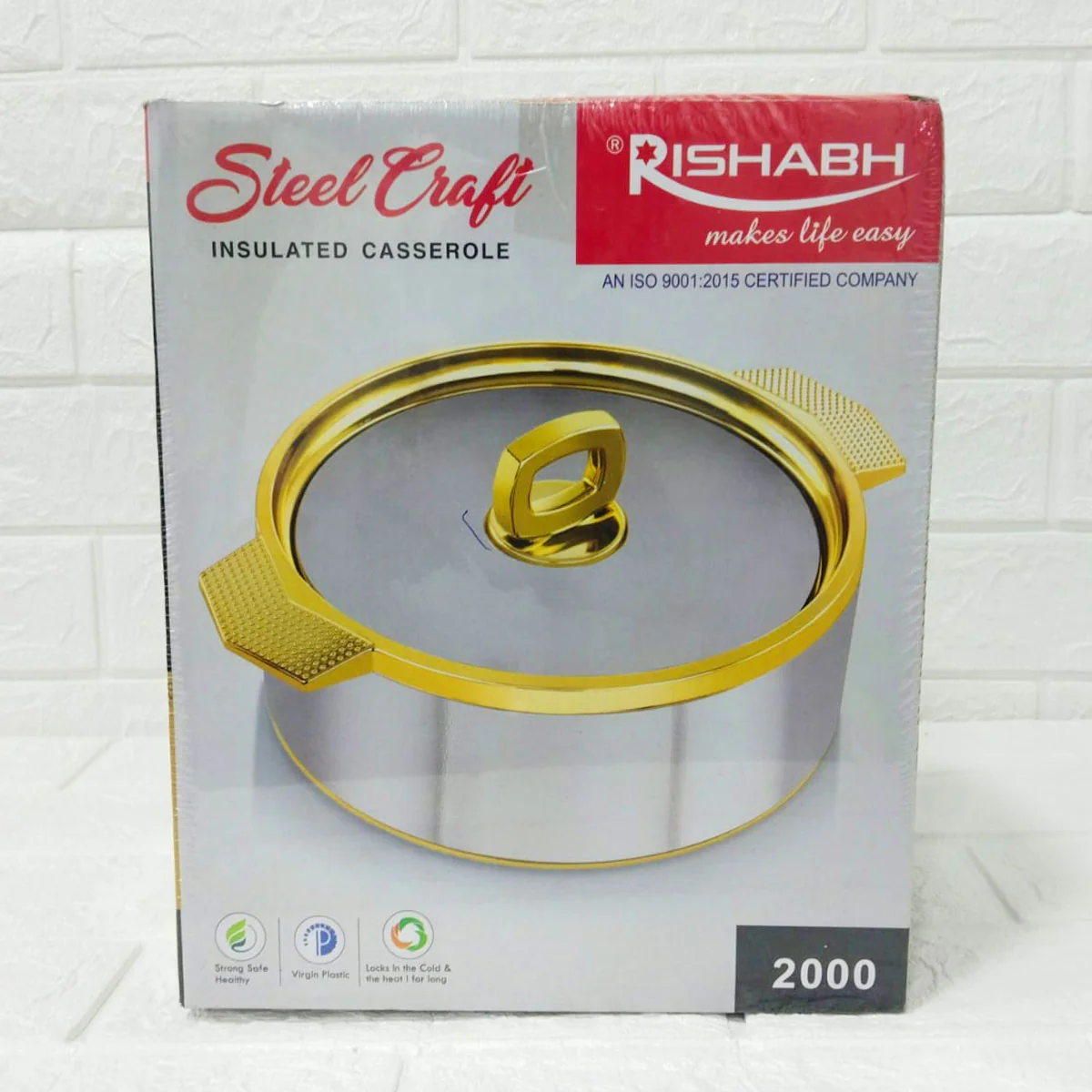 Di0181 Rishabh Steel Craft Insulated Casserole - 2000ml - Image 3